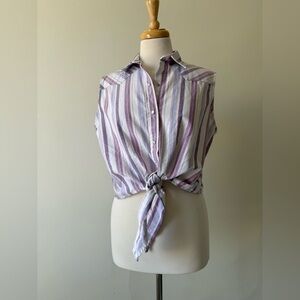 Vintage Cowboy Equipment 4HER Striped Western Tie Top